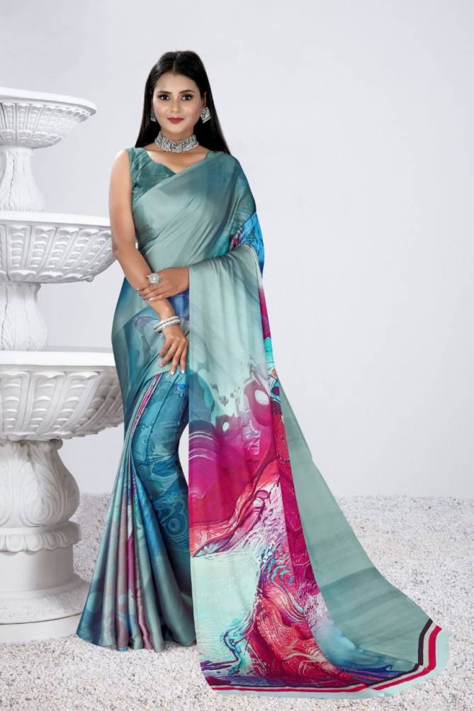 Kasa Digital 3 	Satin Silk Regular Wear Printed Designer Saree Collection